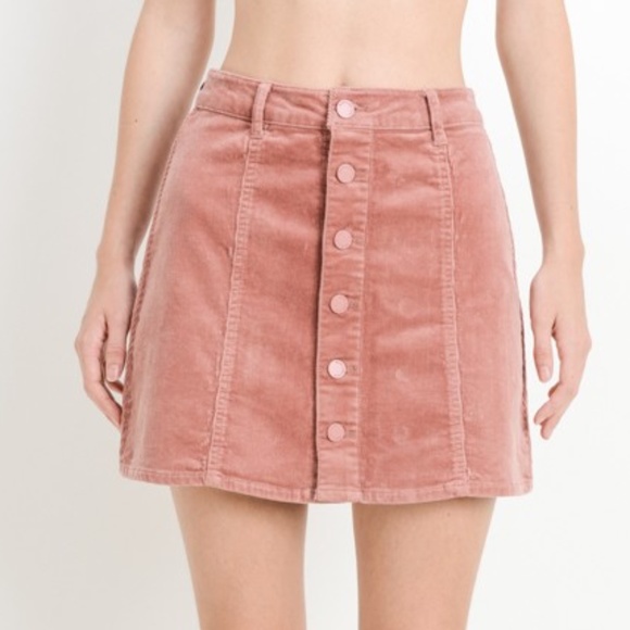 Black High Rise Corduroy Mini Skirt - Picture 2 of 8